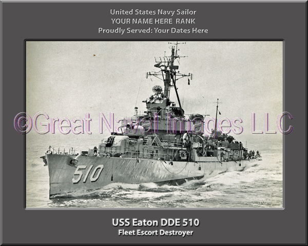 USS Eaton DDE 510 Personalized Navy Ship Photo