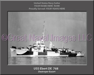 USS Ebert DE 768 Personalized Navy Ship Photo
