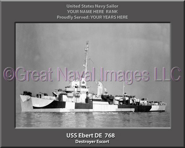 USS Ebert DE 768 Personalized Navy Ship Photo