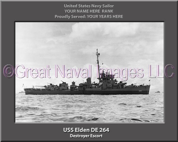 USS Elden DE 264 Personalized Navy Ship Photo