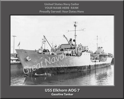 USS Elkhorn AOG 7 Personalized Navy Ship Photo