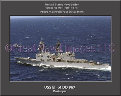 USS Elliot DD 967 Personalized Navy Ship Photo