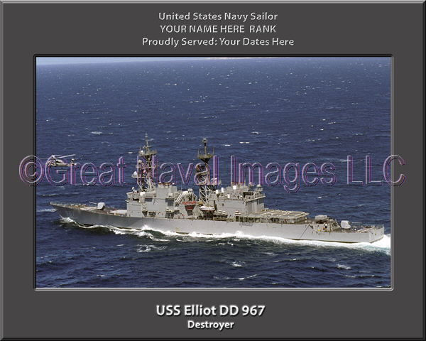 USS Elliot DD 967 Personalized Navy Ship Photo