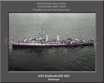 USS Endicott DD 495 Personalized Navy Ship Photo