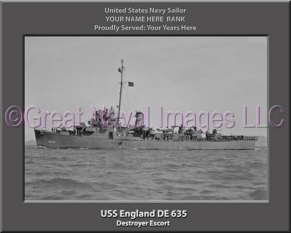 USS England DE 635 Personalized Navy Ship Photo