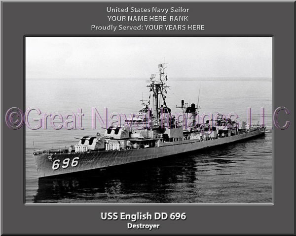 USS English DD 696 Personalized Navy Ship Photo