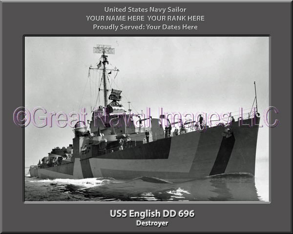 USS English DD 696 Personalized Navy Ship Photo