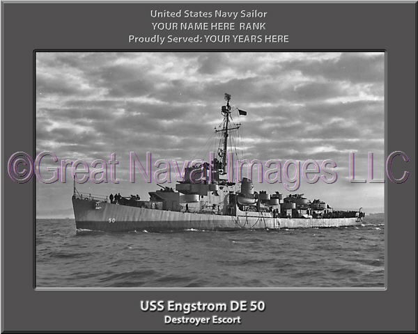 USS Engstrom DE 50 Personalized Navy Ship Photo