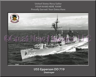 USS Epperson DD 719 Personalized Navy Ship Photo
