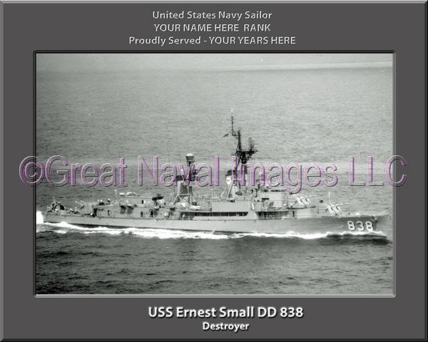 USS Ernest Small DD 838 Personalized Navy Ship Photo