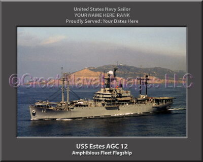 USS Estes AGC 12 Personalized ship Photo