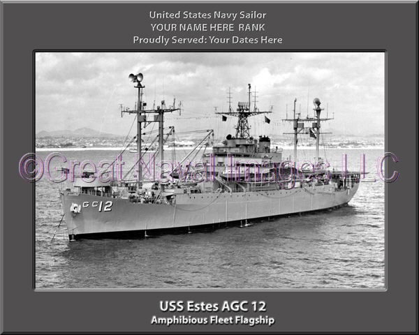 USS Estes AGC 12 Personalized ship Photo