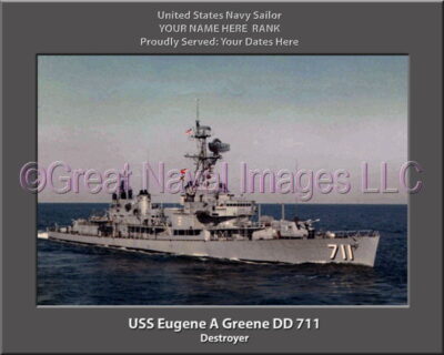 USS Eugene A Greene DD 711 Personalized Navy Ship Photo