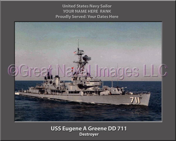 USS Eugene A Greene DD 711 Personalized Navy Ship Photo