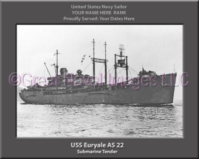 USS Euryale AS 22 Personalized ship Photo