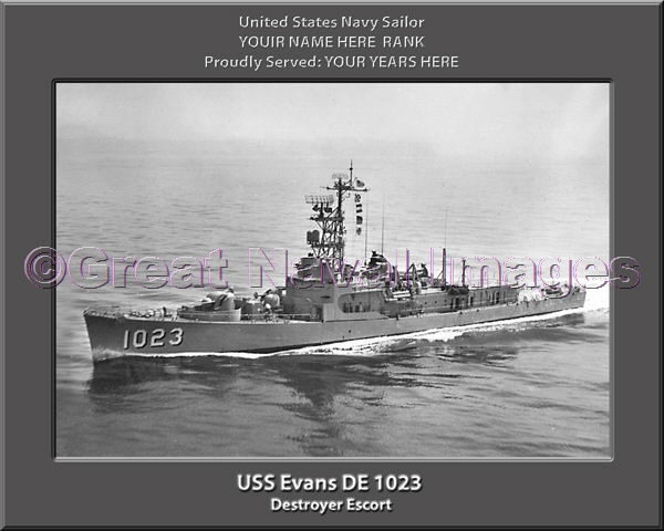 USS Evans DE 1023 Personalized Navy Ship Photo