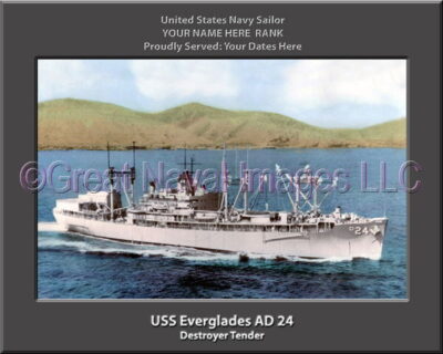 USS Everglades AD 24 Personalized ship Photo