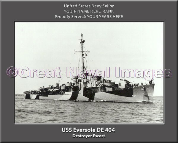 USS Eversole DE 404 Personalized Navy Ship Photo
