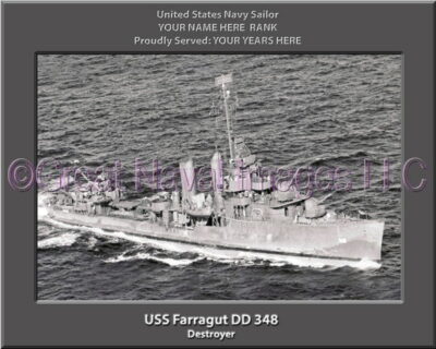 USS Farragut DD 348 Personalized Navy Ship Photo