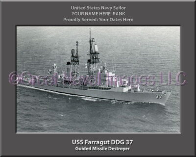 USS Farragut DDG 37 Personalized Navy Ship Photo