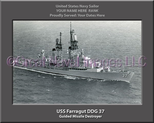 USS Farragut DDG 37 Personalized Navy Ship Photo