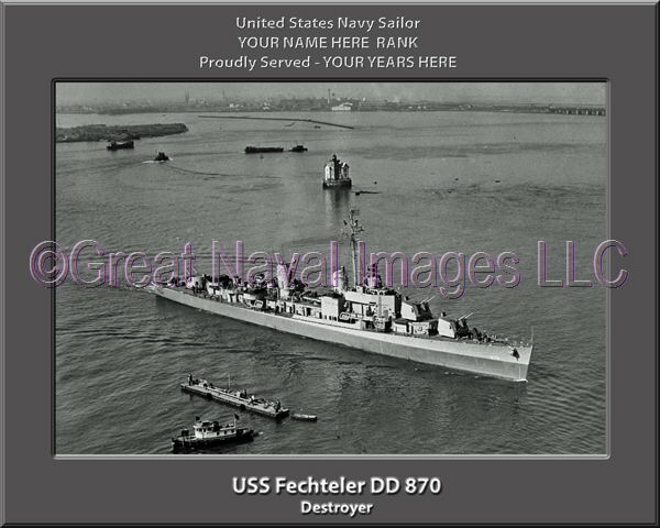 USS Fechteler DD 870 Personalized Navy Ship Photo