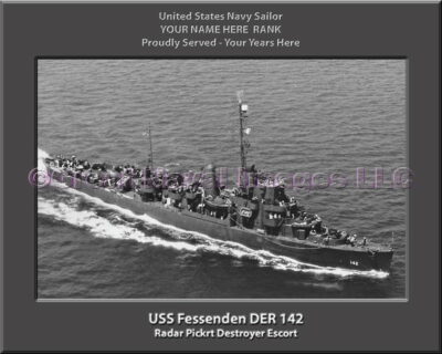 USS Fessenden DER 142 Personalized Navy Ship Photo