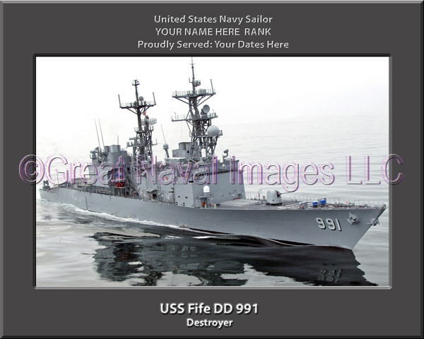 USS Fife DD 991 Personalized Navy Ship Photo