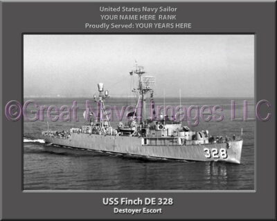 USS Finch DE 328 Personalized Navy Ship Photo