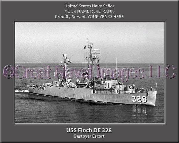 USS Finch DE 328 Personalized Navy Ship Photo