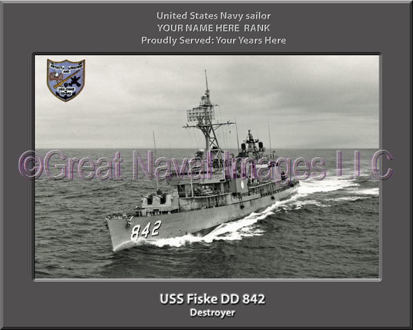 USS Fiske DD 842 Personalized Navy Ship Photo