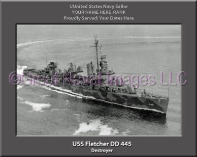 USS Fletcher DD 445 Personalized Navy Ship Photo