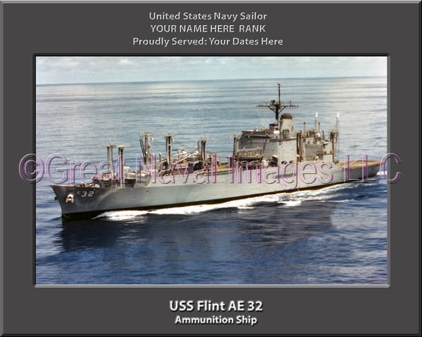 USS Flint AE 32 Personalized ship Photo