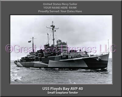 USS Floyds Bay AVP 40 Personalized ship Photo
