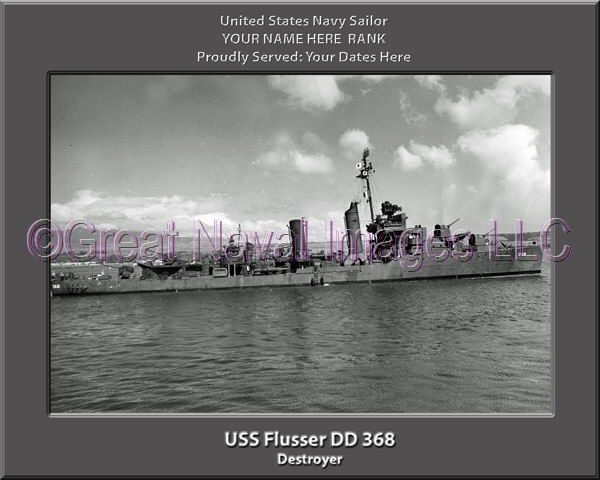 USS Flusser DD 368 Personalized Navy Ship Photo