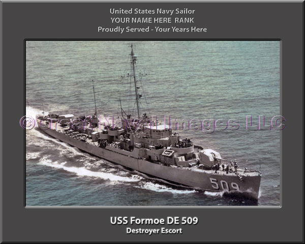 USS Formoe DE 509 Personalized Navy Ship Photo