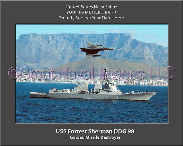 USS Forrest Sherman DDG 98 Personalized Navy Ship Photo