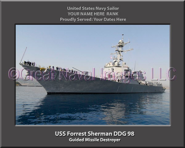 USS Forrest Sherman DDG 98 Personalized Navy Ship Photo