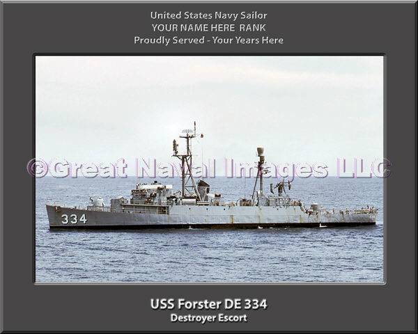 USS Forster DE 334 Personalized Navy Ship Photo