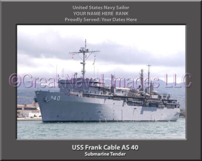 USS Frank Cable AS 40 Personalized ship Photo
