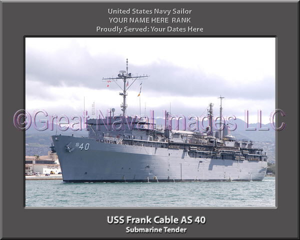 USS Frank Cable AS 40 Personalized ship Photo