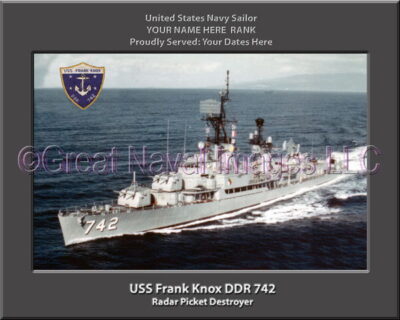 USS Frank Knox DDR 742 Personalized Navy Ship Photo