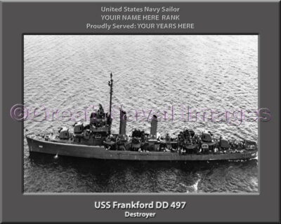 USS Frankford DD 497 Personalized Navy Ship Photo