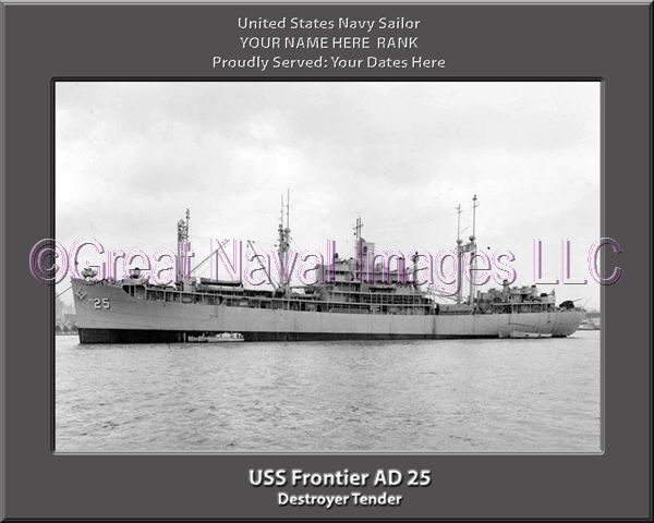 USS Frontier AD 25 Personalized ship Photo