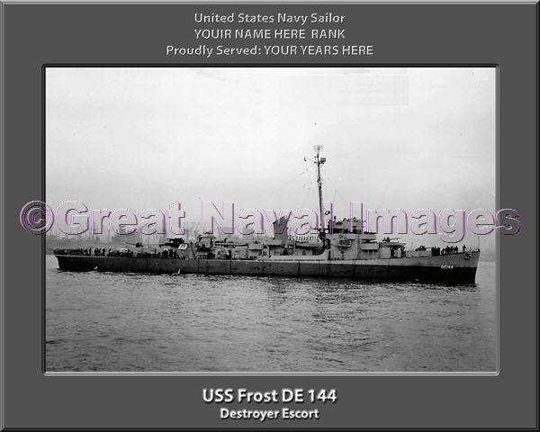 USS Frost DE 144 Personalized Navy Ship Photo
