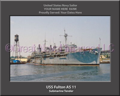 USS Fulton AS 11 Personalized ship Photo
