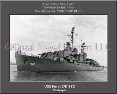 USS Furse DD 882 Personalized Navy Ship Photo