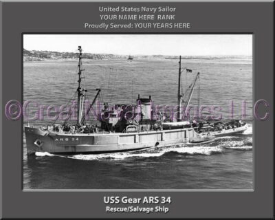 USS Gear ARS 34 Personalized Navy Ship Photo