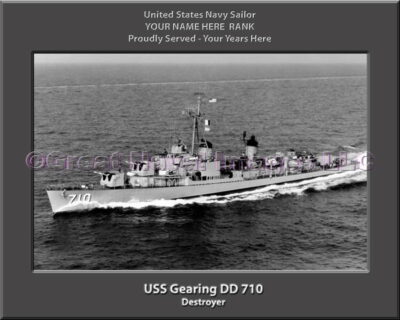 USS Gearing DD 710 Personalized Navy Ship Photo