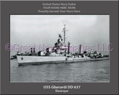USS Gherardi DD 637 Personalized Navy Ship Photo